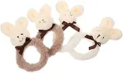 Healvian Bunny Shaped Hair Ropes Plush Hair Ring Set for Girls Ponytail Holders Bright Colors Random Style
