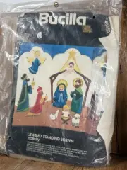 Bucilla Manger Nativity Felt Jeweled Standing Screen Craft Kit 48653