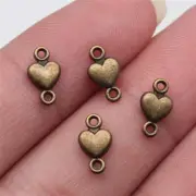 800 Pcs Bronze Plated Heart Connectors 10X5MM A12977 DIY