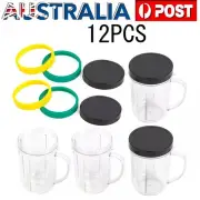 12x Parts For 250W Magic Bullet Blender MB1001 Replacement 16oz Cups Handle