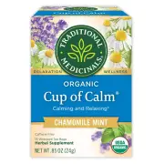 Tea, Organic Cup of Calm, Calming & Relaxing with Chamomile Mint, 16 Tea Bags Pa