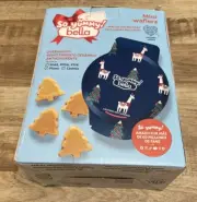 Bella Christmas Tree Rain deer Multicolor Mini 4 Dunkable Waffle Maker New