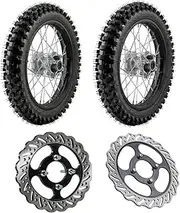 YC Yier Front 70/100-19 & Rear 90/100-16 Wheel Tire and Rim Inner Tube with 15mm Bearing Assembly with Disc Rotors & for Pit Pro Trail Dirt Bike Motocross Taotao 125cc 140cc 150cc 200cc 250cc