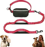 Upliftjoys Dog Leash, Upliftjoys Hands Free Dog Leash with Zipper Pouch, Dual Padded Handles Running Leashes, Retractable Adjustable, Reflective Design, for Small Medium Large Dogs (C#C)