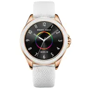 Glitter Leather Strap Fashion Smart Watch For Women Support Heart Rate Monitoring & Pedometer & Sleep Monitoring & Calories Silver