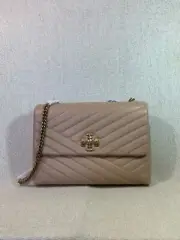 NEW Tory Burch Devon Sand Kira Chevron Convertible Shoulder Bag $598