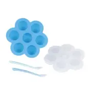 Acorn Baby Blue Food Container Freezer Tray with Thin Lid and 2pk Spoons