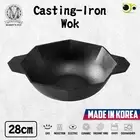 Cast-Iron Traditional Wok 28cm Pre-seasoned Non-stick Finish Rustproofing