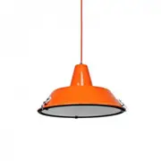 Asi Industrial Cord Drop Dome Pendant Light Lamp - Orange.