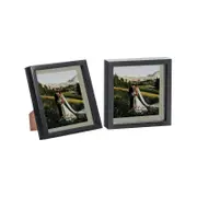 Nicola Spring 2 Piece 8 x 8 3D Shadow Box Photo Frame Set - Craft Display Picture Frame with 6 x 6 Mount - Black