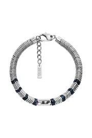 [Diesel] Diesel - Hematite Beaded Bracelet - Bracelets - Unisex - Silver UNI Silver