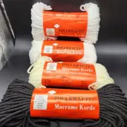 Macrame Cord Vintage Poli-Krafte Korde 3mm 4 Skeins 150ft Each Black Cream White