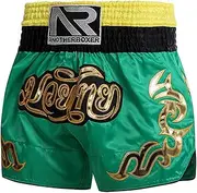 CAMBOS MMA Shorts, Muay Thai, Martial Arts, Cage Fight, BJJ, Boxing, Grappling Fighting Shorts for Men Women Kids(Green,Medium)