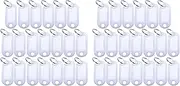 Mellisso White Portable Plastic Key Fob Key Tag ID Labels 60 Pieces