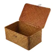 Woven Storage Box Lid Straw Baskets Boxes Lids Rattan Basket Lid