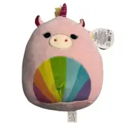 Squishmallows Kellytoy 2021 Stuffed Plush 8 Inch Amor the Pink Rainbow Unicorn