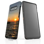 For Samsung Galaxy S10+ Plus Case Armour Cover, Sailing Sunset