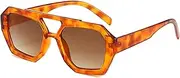 [ADE WU] Trendy Square Aviator Sunglasses for Women Thick Frame Double Bridge Geometric Sun Glasses