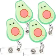 TEHAUX 4Pcs Portable Badge Holders with Clips Badge Buckles Retractable Badge Reels for Id Cards for Nurses Teachers Students and Employees