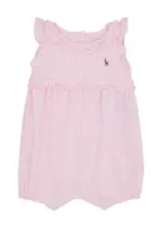 Polo Ralph Lauren Kids Striped Piqué Cotton Playsuit (6-24 Months) - Pink - 6 Months (6 Months) 6 MONTHS (6 months)
