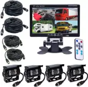HD 1080P Backup Camera 7" Monitor,4X 4 Pin AHD Car Reverse Rear View Mirror Wire