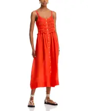 Sea Zora Solid Tank Button Down Midi Dress