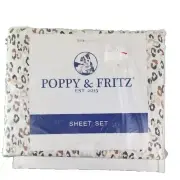 Poppy & Fritz Twin Leopard Cotton Sheet Set NWT