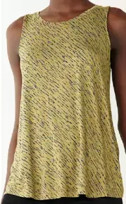 NEW Nine West Essential Soft Spun Swing Rayon Tank Top sz XS (2) green & black