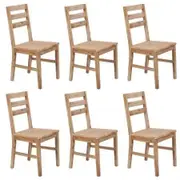 Dining Chairs 6 pcs Solid Acacia Wood