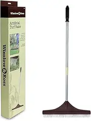 Artificial Grass Rake - Astro Turf Rake with Telescopic Handle & Soft Nylon Brush, Fake Rake for Lawns, Leaves, Soil, Pet Hair and Carpet