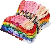 Mini Skater Rainbow Color Embroidery Floss Sewing Threads Soft Cotton Cross Stitch Floss Threads for Art Crafts Projects Gift Bracelet Strings (50 Colors)