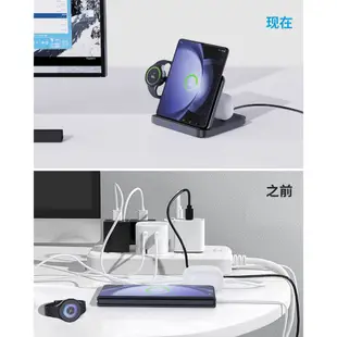 SAMSUNG Oatsbasf 3 合 1 15W 冷卻車載充電器,適用於三星 Galaxy Z Fold