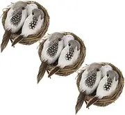 GANAZONO 3 Sets Artificial Birds Nests Simulated Nest Decor for Easter Decorations Reusable Safe for Home Office Garden and More