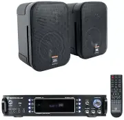Rockville Home Theater Bluetooth Receiver Amplifier+(2) JBL Black 5.25" Speakers