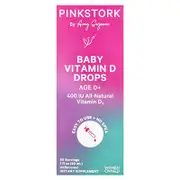 Pink Stork, Baby Vitamin D Drops, Age 0+, Unflavored, 1 fl oz (30 ml)