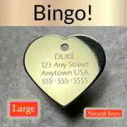 Custom Engraved Dog Tags Personalized Dog Collar Pet Tags Pet ID NATURAL BRASS