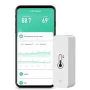 WiFi Humidity Temperature Monitor Smart Indoor Hygrometer Thermometer Remote Alert Precision TUYA App Control Alexa Compatible