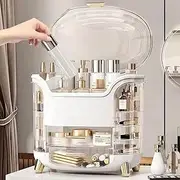 Makeup Storage Organiser with Clear Lid, Skincare Organiser Drawers Beauty Holder Cosmetic Organisers for Bathroom, DressingTable Organiser Dustproof Waterproof