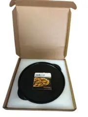Pampered Chef 3150 Rockcrok Round 15" Black Grill Stone w/ Handles Pizza NEW
