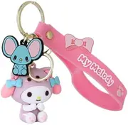 [PIXEZO] Cute Keychain Gift - Kawaii Anime Keychain with Charm Cartoon Kitty, Keychain Ring for Car Key Ring for Girls Women