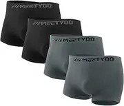 [MEETYOO] Compression Shorts Men's Underwear Sports Compression Shorts 3/4 Long Leggings Tight Breathable, 2Black2Grey, Small