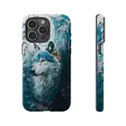 Abstract Glass Blue White Wolf - Phone Cover Case for iPhone | Galaxy | Pixel