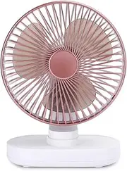 Mini USB Desk Fan, 4Speed Small Quiet Fan, Personal Rechargeable Table Shaking Fans with 90 Degrees Rotate for Home Office Desktop(Rose Gold)