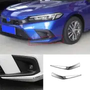 For Honda Civic 2022-23 Silver titanium Front Bumper Lip Spoiler Aprons Trim 2P (for: Honda Civic)