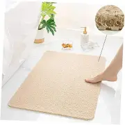 Anti Slip Shower Mat, Soft Textured Bath Mat, Easy Drain Non Slip Comfort Beige