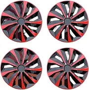4PCS 17inch Hub Cap Replacement Wheel Cap Automobile Hubcap Full Rim Cover Accessories Compatible with Focus Transit Connect Benz(Reddish Black)