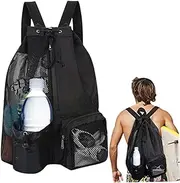 Swimming Bag Mesh Bags Swim Bag Drawstring Backpack Multifunctional Draw String Bags Pack with Wet Pocket Drawstring Pool Mesh Beach with Adjustable Shoulder Strap for Swimming Gym Workout