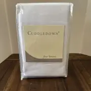 2 New Cuddledown 100% Cotton Flannel Standard Pillow Cases - White
