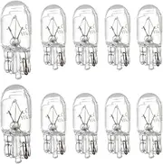 jokormo 10 PCS T10 Halogen Bulbs, Dashboard Instrument Light, Side Light Replacement Bulbs, Universal for Most Cars (White)
