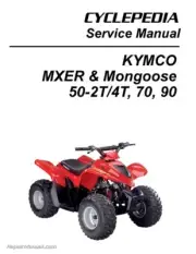 KYMCO MXER Mongoose 50-2T, 50-4T, 70, 90cc ATV Printed Service Manual